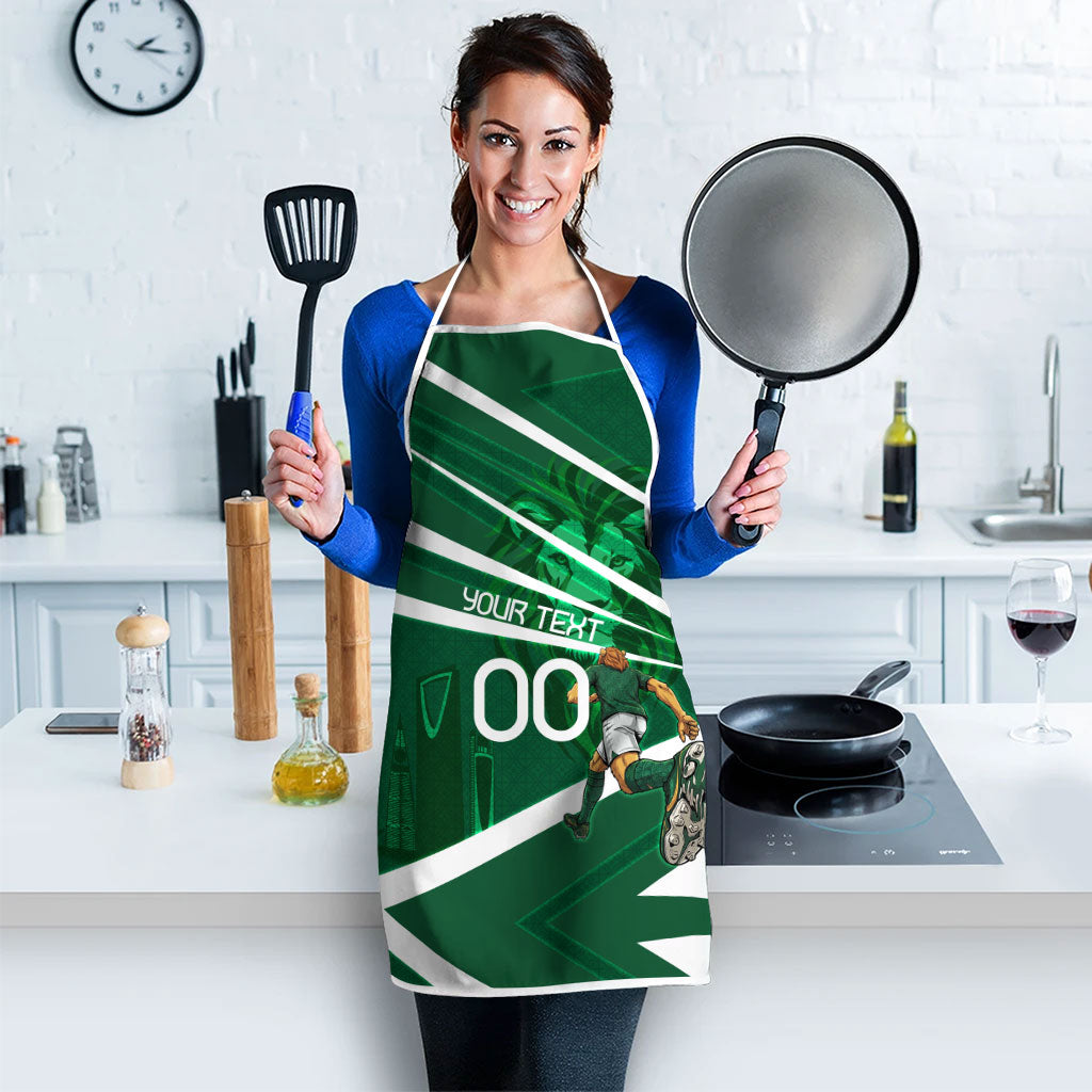 Personalized Saudi Arabia Football Apron Green Lion Run of Champions