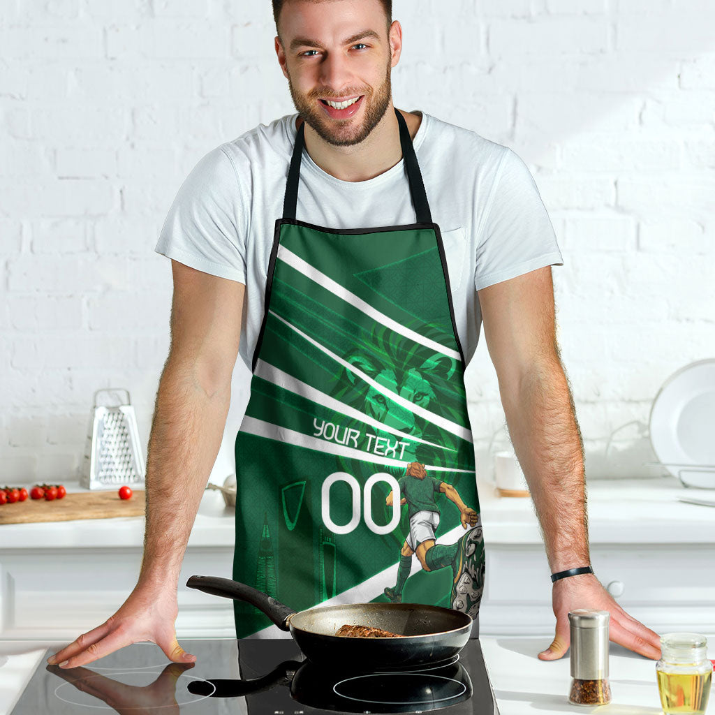 Personalized Saudi Arabia Football Apron Green Lion Run of Champions