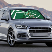 Personalized Saudi Arabia Football Auto Sun Shade Green Lion Run of Champions