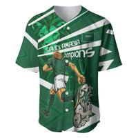 Personalized Saudi Arabia Football Baseball Jersey Green Lion Run of Champions