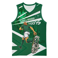 Personalized Saudi Arabia Football Basketball Jersey Green Lion Run of Champions