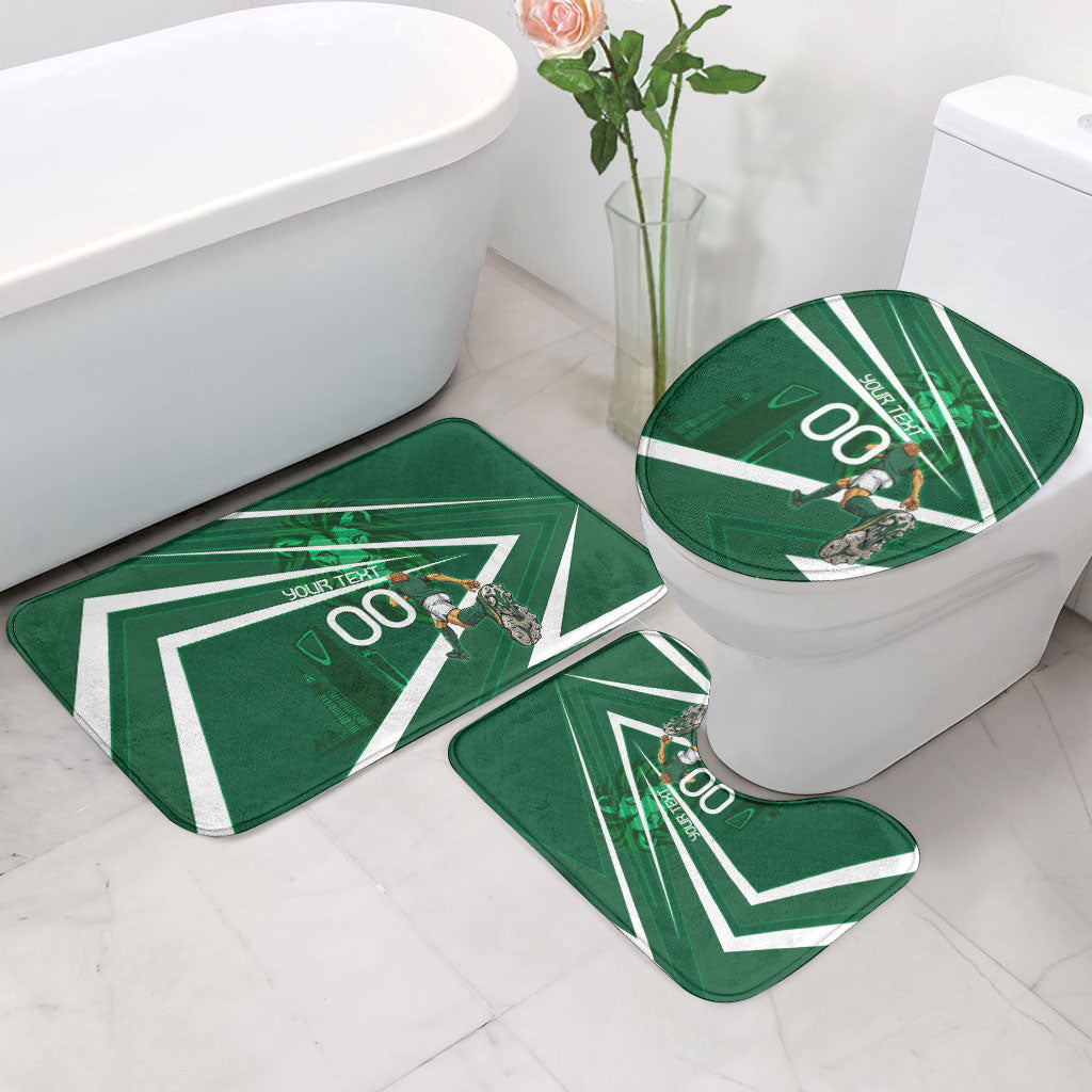 Personalized Saudi Arabia Football Bathroom Set Green Lion Run of Champions
