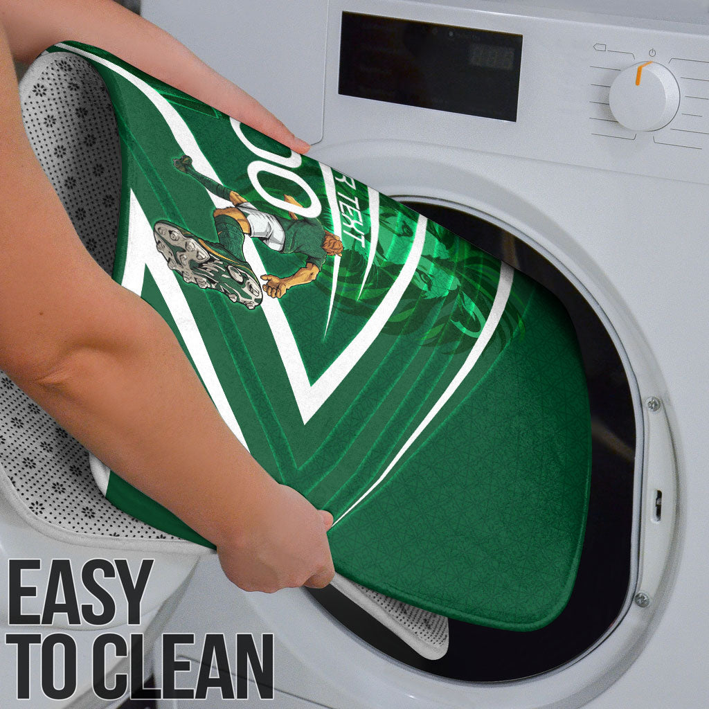 Personalized Saudi Arabia Football Bathroom Set Green Lion Run of Champions