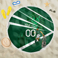 Personalized Saudi Arabia Football Beach Blanket Green Lion Run of Champions