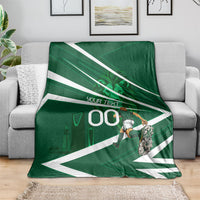 Personalized Saudi Arabia Football Blanket Green Lion Run of Champions