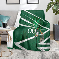 Personalized Saudi Arabia Football Blanket Green Lion Run of Champions