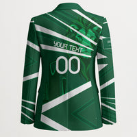 Personalized Saudi Arabia Football Blazer Green Lion Run of Champions