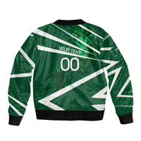 Personalized Saudi Arabia Football Bomber Jacket Green Lion Run of Champions