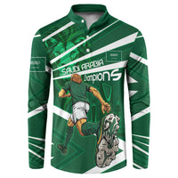 Personalized Saudi Arabia Football Button Sweatshirt Green Lion Run of Champions
