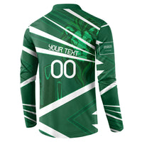 Personalized Saudi Arabia Football Button Sweatshirt Green Lion Run of Champions