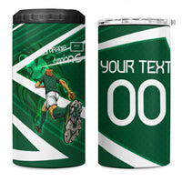 Personalized Saudi Arabia Football 4 in 1 Can Cooler Tumbler Green Lion Run of Champions