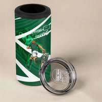 Personalized Saudi Arabia Football 4 in 1 Can Cooler Tumbler Green Lion Run of Champions