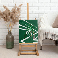 Personalized Saudi Arabia Football Canvas Wall Art Green Lion Run of Champions