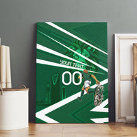 Personalized Saudi Arabia Football Canvas Wall Art Green Lion Run of Champions