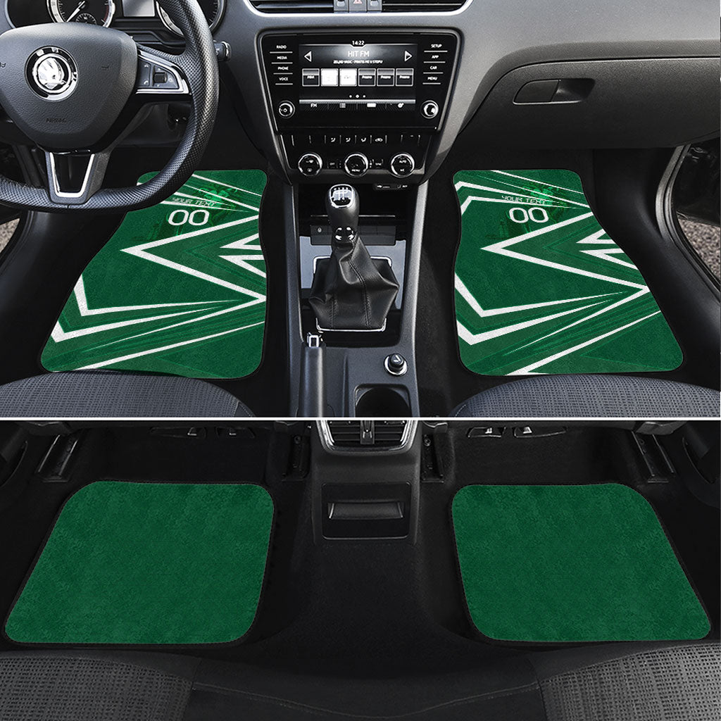Personalized Saudi Arabia Football Car Mats Green Lion Run of Champions