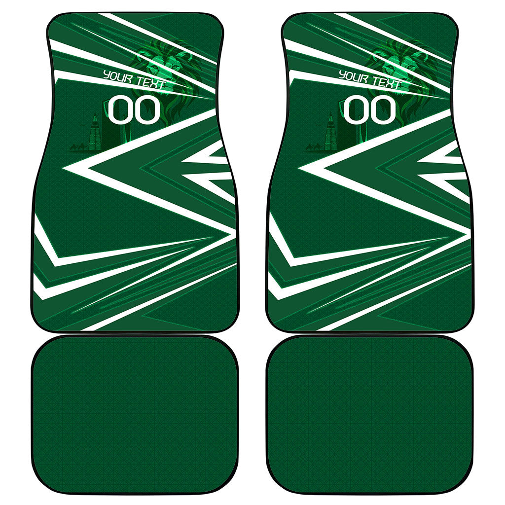 Personalized Saudi Arabia Football Car Mats Green Lion Run of Champions