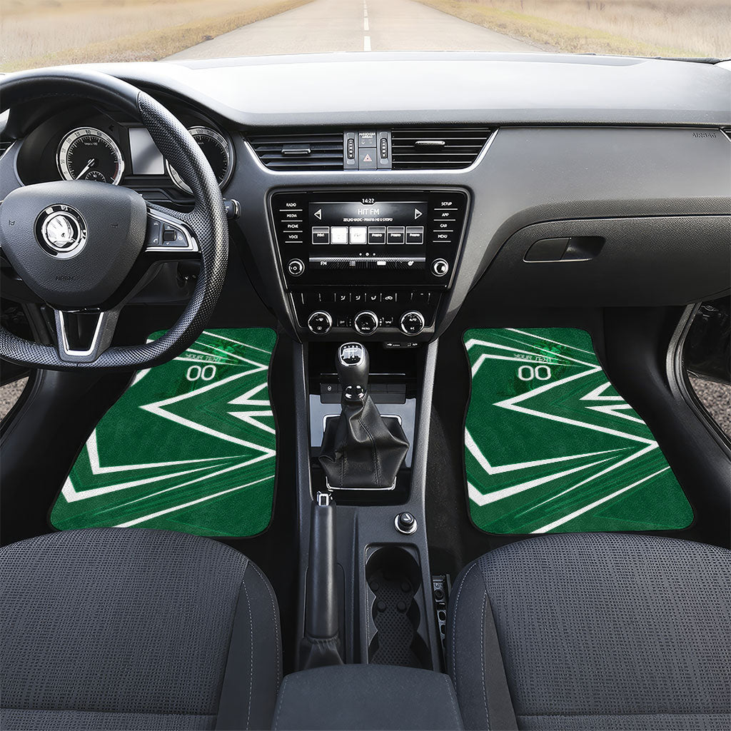 Personalized Saudi Arabia Football Car Mats Green Lion Run of Champions