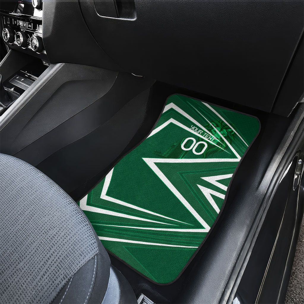 Personalized Saudi Arabia Football Car Mats Green Lion Run of Champions