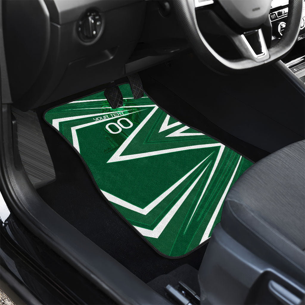 Personalized Saudi Arabia Football Car Mats Green Lion Run of Champions