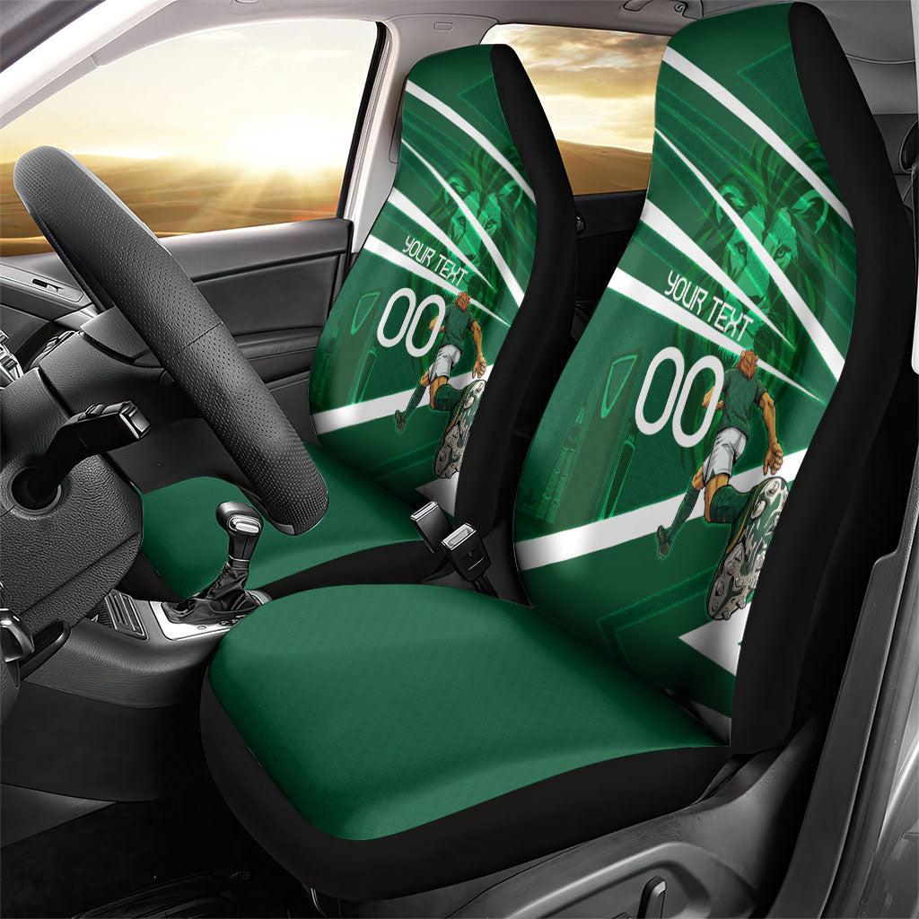 Personalized Saudi Arabia Football Car Seat Cover Green Lion Run of Champions