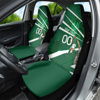 Personalized Saudi Arabia Football Car Seat Cover Green Lion Run of Champions