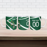 Personalized Saudi Arabia Football Ceramic Mug Green Lion Run of Champions