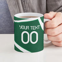 Personalized Saudi Arabia Football Ceramic Mug Green Lion Run of Champions