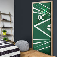 Personalized Saudi Arabia Football Door Cover Green Lion Run of Champions