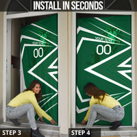 Personalized Saudi Arabia Football Door Cover Green Lion Run of Champions