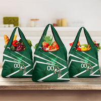 Personalized Saudi Arabia Football Grocery Bag Green Lion Run of Champions