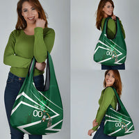 Personalized Saudi Arabia Football Grocery Bag Green Lion Run of Champions