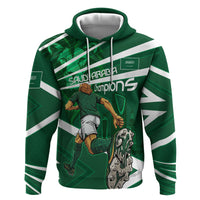 Personalized Saudi Arabia Football Hoodie Green Lion Run of Champions