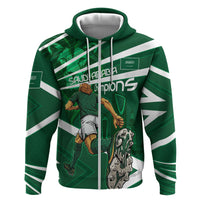 Personalized Saudi Arabia Football Hoodie Green Lion Run of Champions