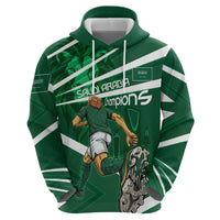 Personalized Saudi Arabia Football Hoodie Green Lion Run of Champions