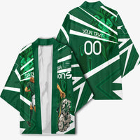 Personalized Saudi Arabia Football Kimono Green Lion Run of Champions