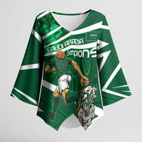 Personalized Saudi Arabia Football Kimono Sleeve Blouse Green Lion Run of Champions