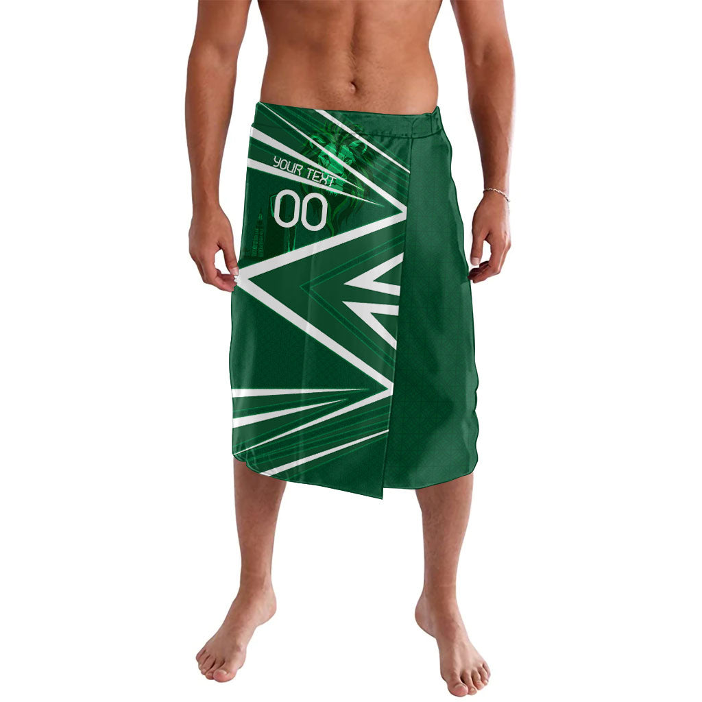 Personalized Saudi Arabia Football Lavalava Green Lion Run of Champions