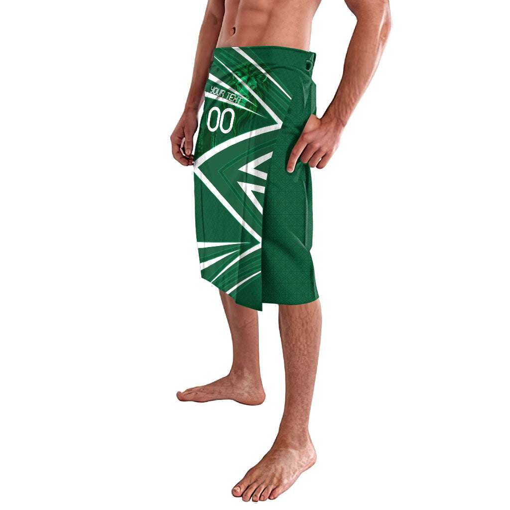Personalized Saudi Arabia Football Lavalava Green Lion Run of Champions