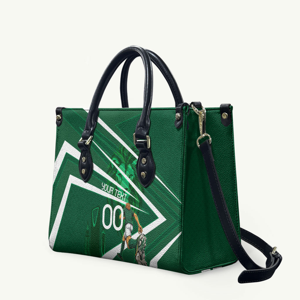 Personalized Saudi Arabia Football Leather Bag Green Lion Run of Champions