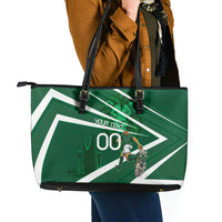Personalized Saudi Arabia Football Leather Tote Bag Green Lion Run of Champions