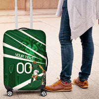 Personalized Saudi Arabia Football Luggage Cover Green Lion Run of Champions