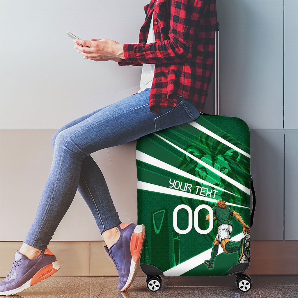 Personalized Saudi Arabia Football Luggage Cover Green Lion Run of Champions