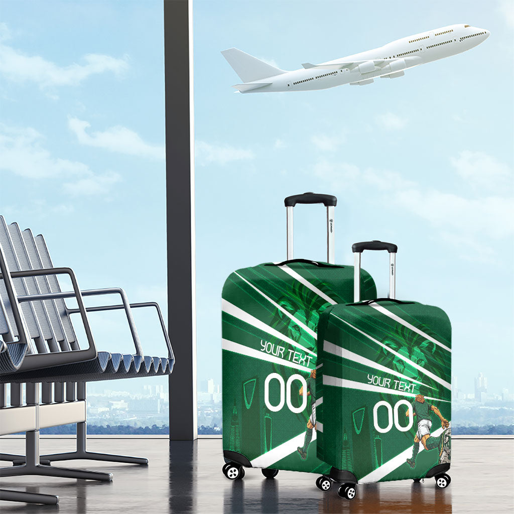 Personalized Saudi Arabia Football Luggage Cover Green Lion Run of Champions