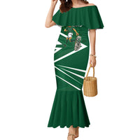 Personalized Saudi Arabia Football Mermaid Dress Green Lion Run of Champions