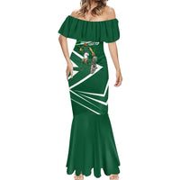 Personalized Saudi Arabia Football Mermaid Dress Green Lion Run of Champions