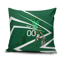 Personalized Saudi Arabia Football Pillow Cover Green Lion Run of Champions