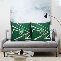 Personalized Saudi Arabia Football Pillow Cover Green Lion Run of Champions