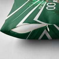 Personalized Saudi Arabia Football Pillow Cover Green Lion Run of Champions
