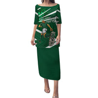 Personalized Saudi Arabia Football Puletasi Green Lion Run of Champions