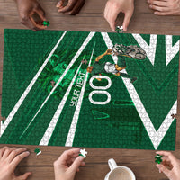 Personalized Saudi Arabia Football Puzzle Green Lion Run of Champions